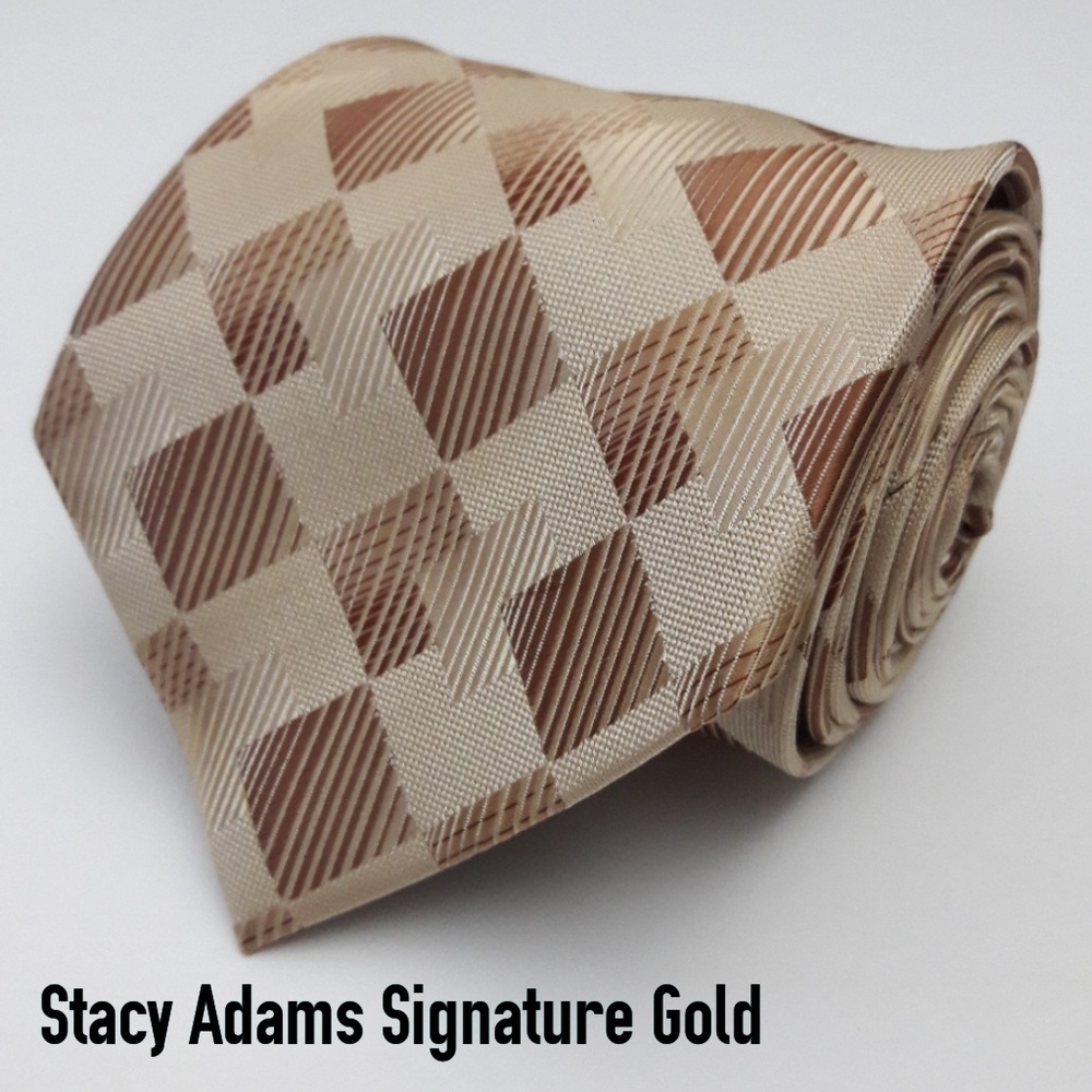 Stacy Adams Signature Gold Geometric Necktie